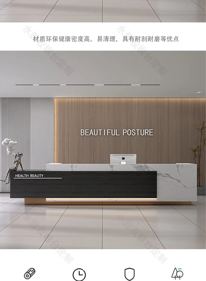 Description Picture 3 of itemBanco Cabinet Reception Desk Conference Luxury Standing Information Reception Desk Counter Barbershop Schreibtisch Bar Furniture