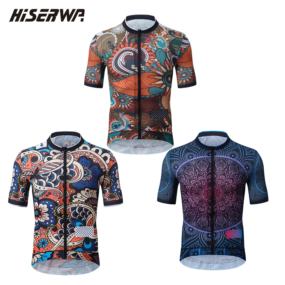 HISERWASummerCyclingJerseyShortSleeveMenBikeShirt2023MountainRoadBicycleCycling