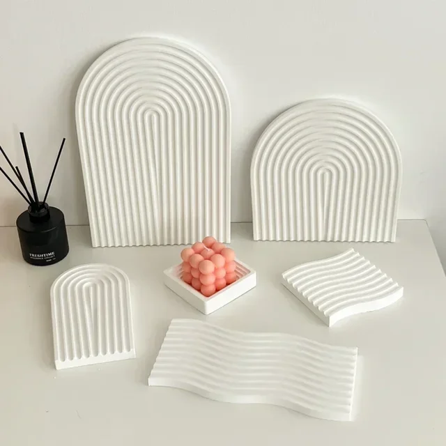 U Shape Tray Silicone Mold DIY Gypsum Concrete Cement Arch Coaster Resin Craft Molds Home Decor Making Storage Dish Art Orament