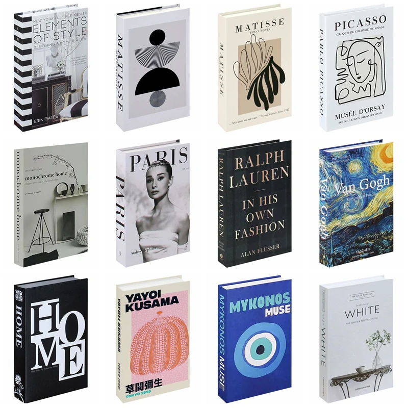 Fake Book Cafe Desk Table Living Room For Home Decor Interior Items Modern Home Decoration Ornaments Accessories Luxury Bedroom home decor items