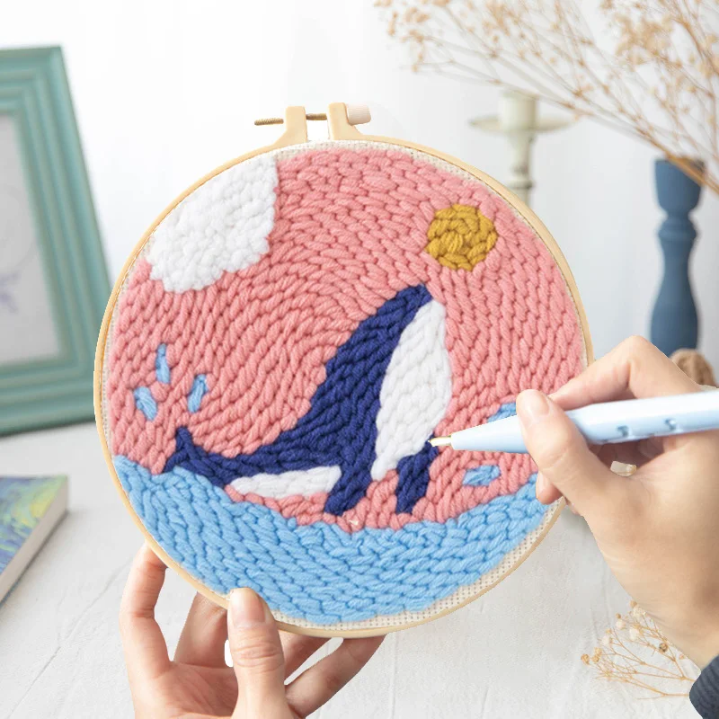 DIY Landscape Punch Needle Embroidery Kit Carpet Tufting Loop Pile Cross  Stitch for Beginner Handcraft Wall Painting Home Decor - AliExpress
