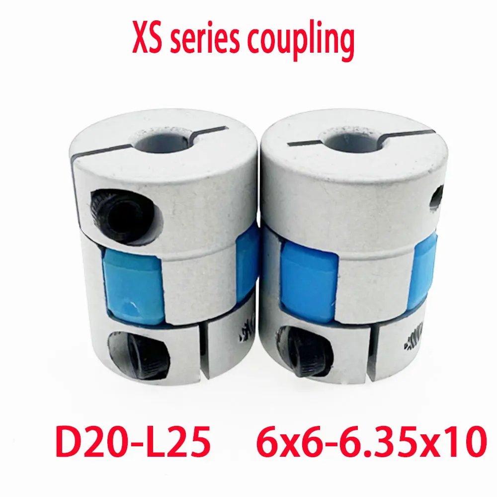 1PCS D20 L25 flexible winding blue plum clamp motor elastic coupling aluminum alloy hole 5/6/6.35/8mm CNC shaft printer accessor