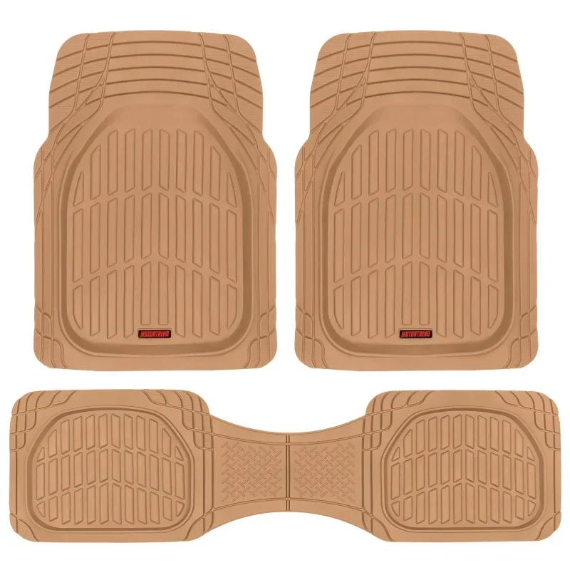 

Motor Trend 923-BG Beige FlexTough Contour Liners-Deep Dish Heavy Duty Rubber Floor Mats