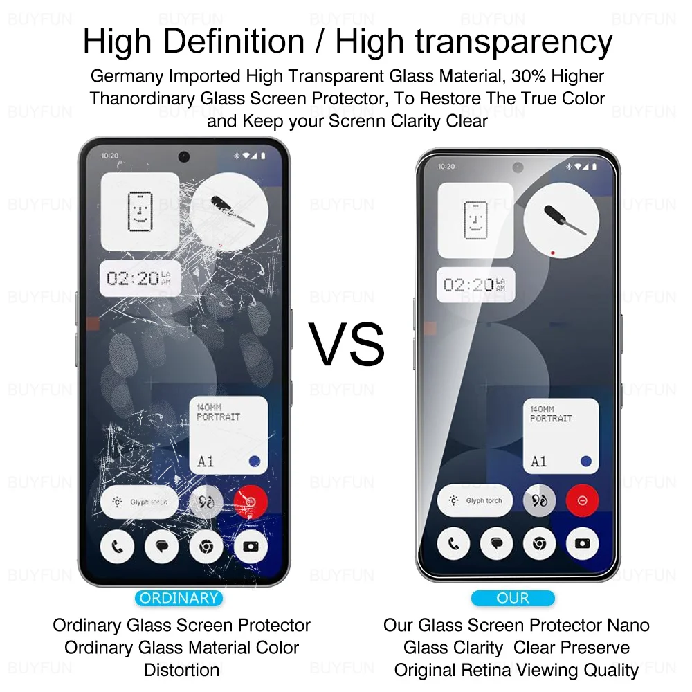 3 قطعة غطاء كامل الزجاج ل لا شيء الهاتف (3a) برو ح...