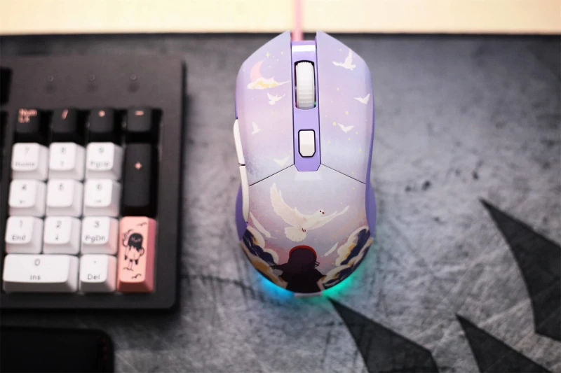 dareu sonho encontro mouse jogo sem fio rato roxo luz rgb leve jogo mouse com base de carregamento para menina