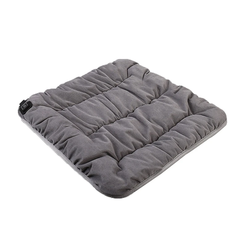 Car USB Heated Seat Cushion Winter Plush Child Seat Pad, Size: 90x32cm(Gray)