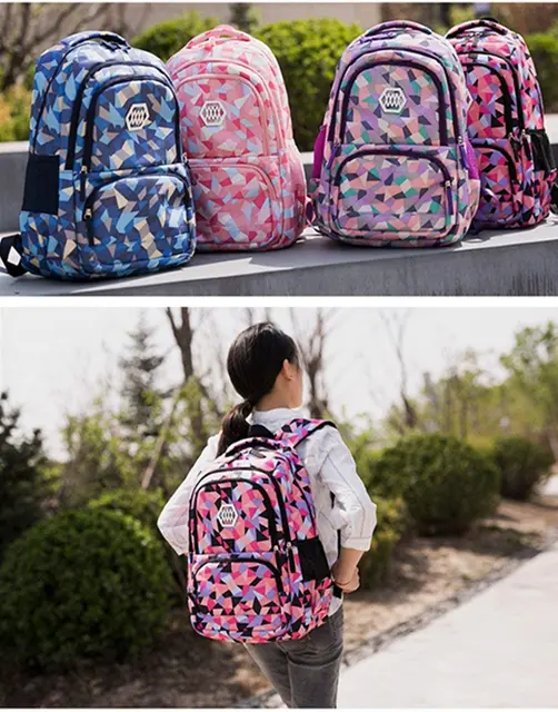 Mochila escolar para niñas y adolescentes, mochilas ergonómicas con  estampado, para 8, 10 y 15 años - AliExpress