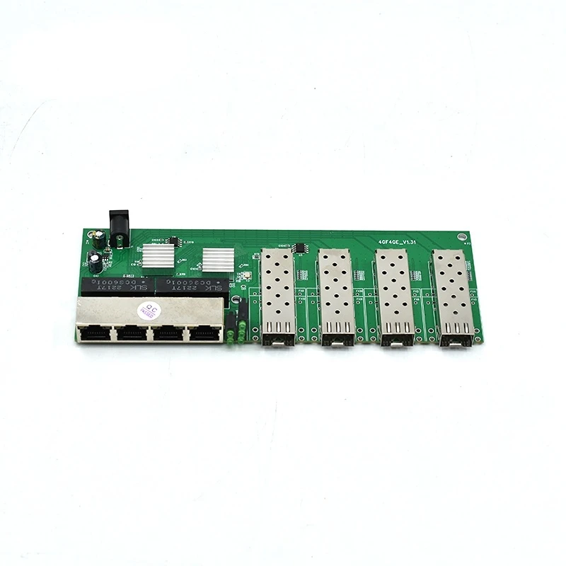 Gigabit PCBA Borad Media Converter 4*1.25G SFP Slot Fiber Port 4 RJ45 Port 10/100/1000M Ethernet 4G4F Media Converter PCBA