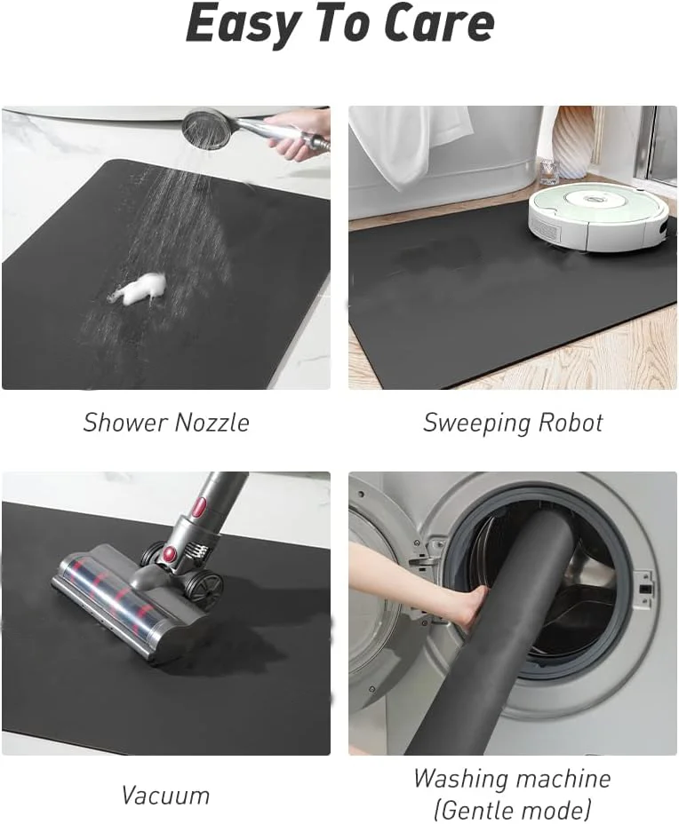 Worktop Mat Placemat Kitchen Drainage Mats Non-slip Diatomite Mud Absorbent Quick Dry Machine Washable Dirt Repellent