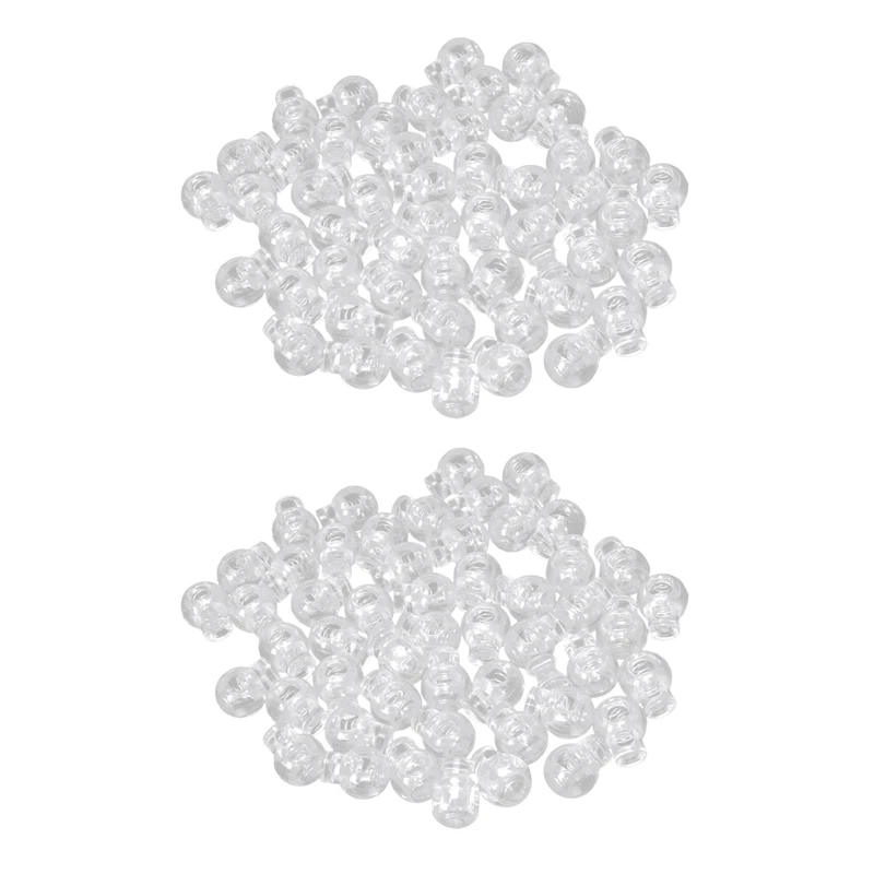 

100 Pcs Clear Plastic 5Mm One Hole Cord Stoppers Cord Lock Cord Lock Stopper