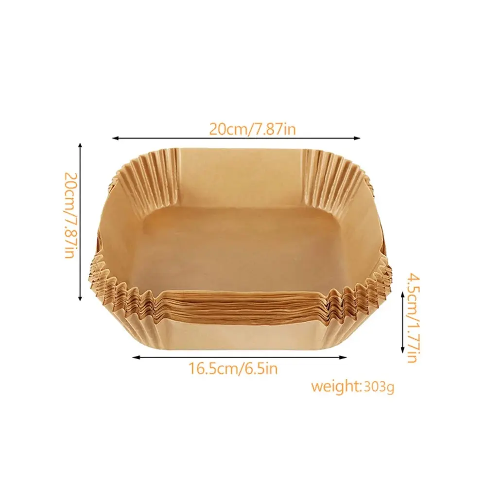 Air Fryer Disposable Parchment Paper Liner Square Round Oil-proof Paper Tray Non-Stick Baking Mat AirFryer Accessories