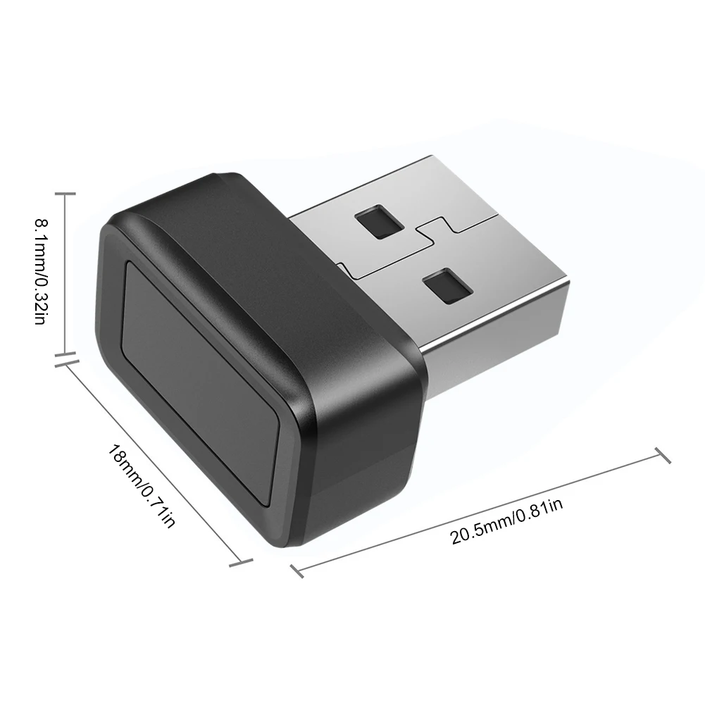 USB 지문 키 리더 FIDO U2F 생체 인식 지문 스캐너 윈도우 헬로 360 ° 터치 생체인식 미니 보안키 동글