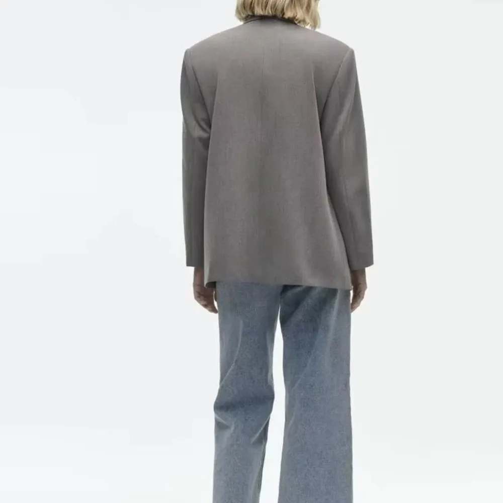 PB&ZASpring/Summer 2023 New Commuting Loose Leisure Fashion Suit Lapel Loose Double Breasted Blazer 2