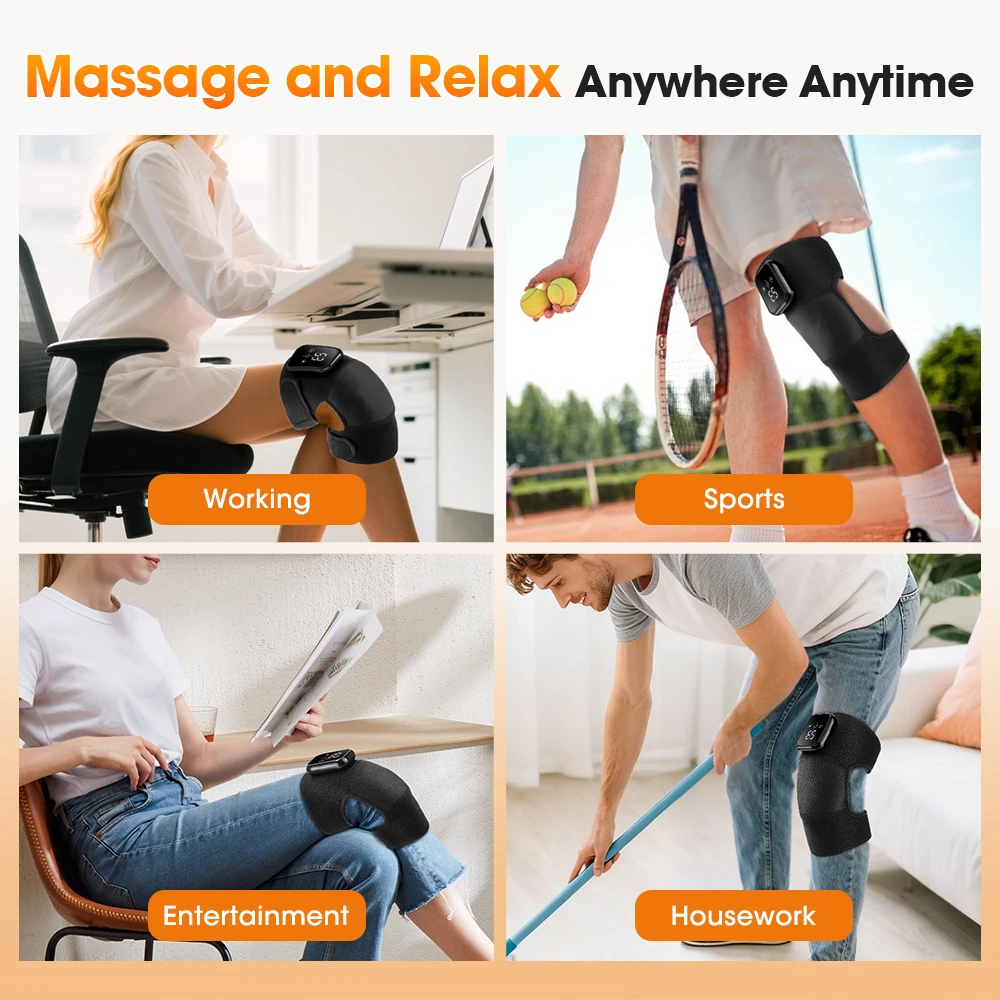 Vibration Massage Knee Pad Heating Wrap Belt Larger Thermal Area Joint Muscle Re