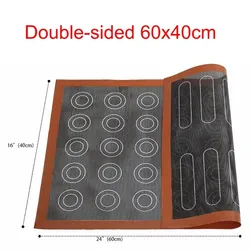 Premium Large Silicone Baking Mat - Reusable Non - Stick Pastry Surface for Cookies, Macarons, and Bread (Double - sided 40X60)