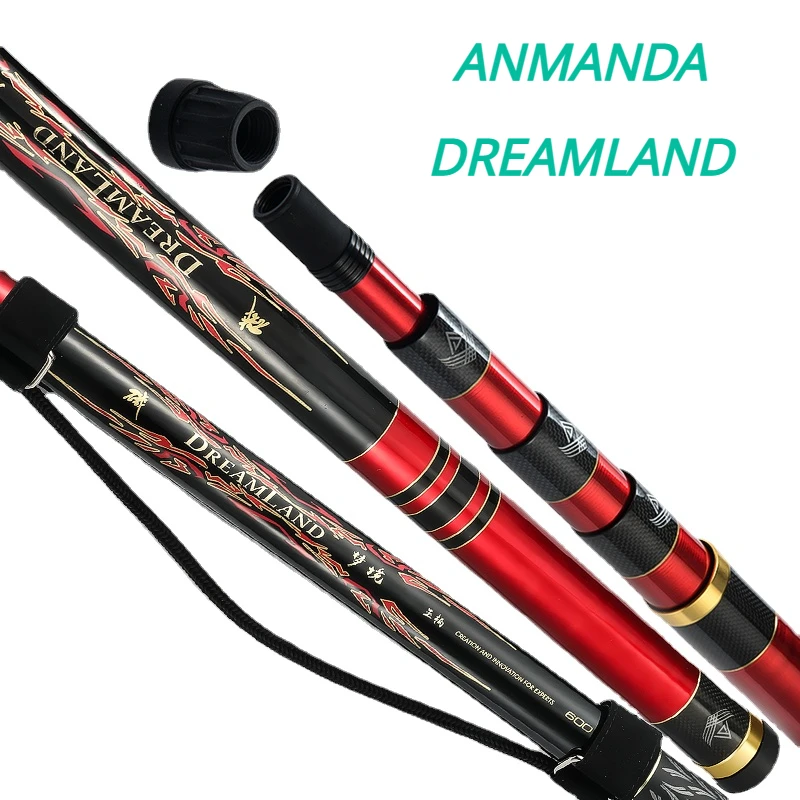 Ancorda Rete Da Pesca Canna Da Pesca Rock Dip Net Pole Carbon Ultralight Super Hard Canna Telescopica Sea Fishing Diddle Net5.5M 6M 6.5M