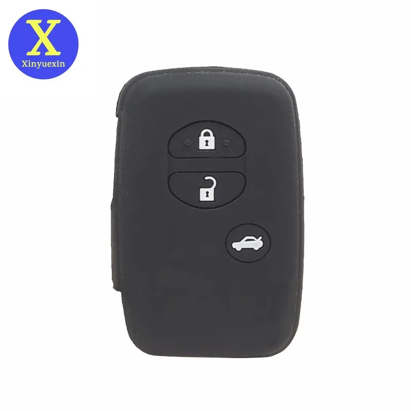 Key Case Cover Xinyuexin Silicone Car Key Cover Case For Toyota Land Cruiser Camry Highlander Crown Prado Prius Remote Key Jacket Car-styling