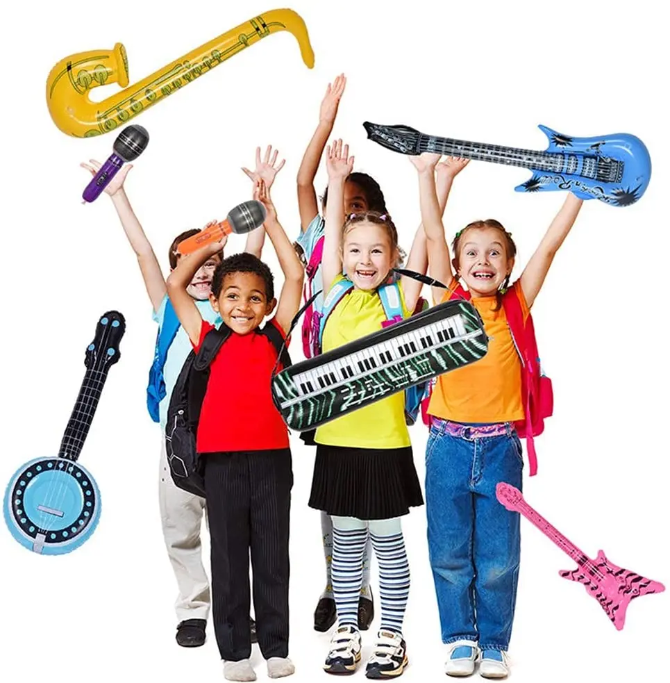 9-36Pcs inflatable musical instrument toy music balloon set simulated instrument guitar saxophone microphone kid party toys 3