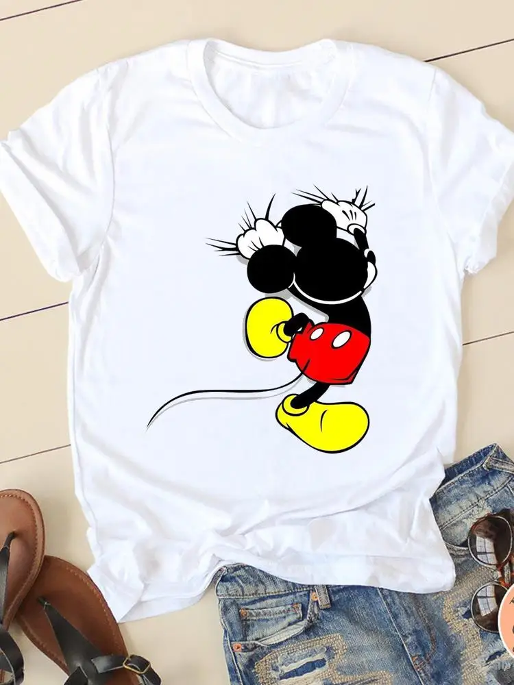

Женская футболка с коротким рукавом и принтом Микки Мауса