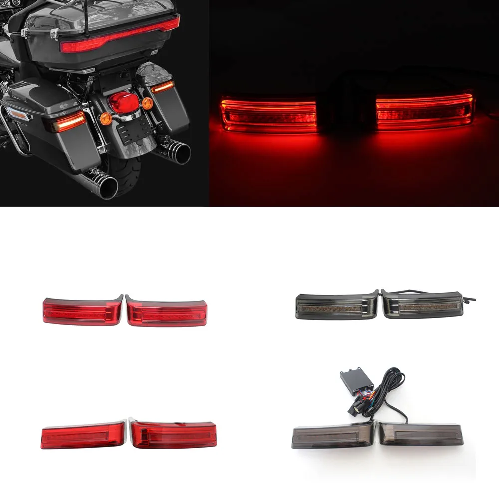 

Мотоциклетная светодиодный седельная сумка Поворотная сигнальная лампа ходовые тормозные огни хвост светильник для Harley Touring Electra Glide Road Street Glide FLH