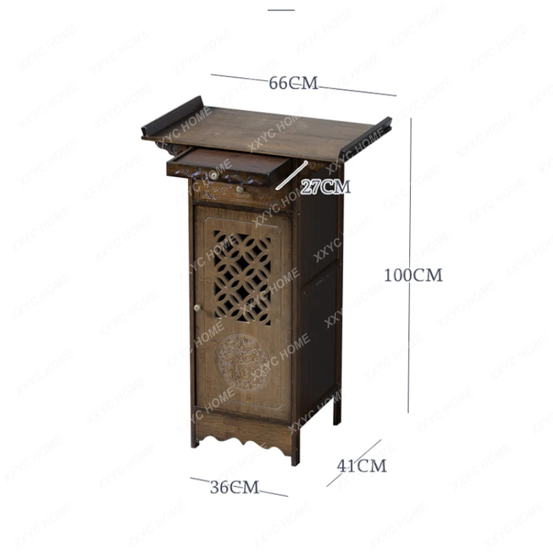 

Chinese Style Clothes Closet God of Wealth Display Cabinet Altar Fokan Cabinet Home Worship Table for Pedestal Heightening Altar