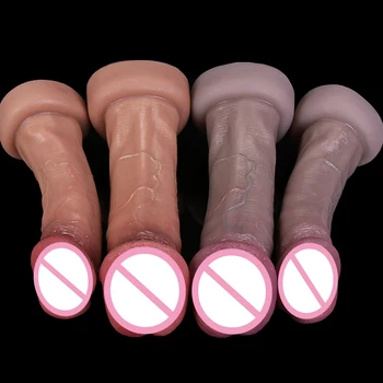 2022 New Rose Realistic Veins Dildo Anal Plug Sex Toy for Women Soft Silicone Vaginal Masturbators Penis Big Suction Cup Dick 3