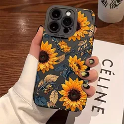 High - End Sunflower Design Angel Eye Phone Anti - Drop Protective Case - Perfect as a Gift - iPhone 12 Mini (Black)