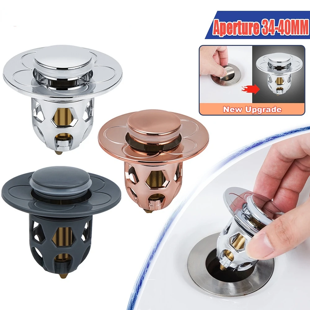 

Drain Stopper Pop-Up Bounce Core Basin Drain Filter Valve Hair Catcher Shower Sink Strainer Bath Stopper Bathroom Drain Cover