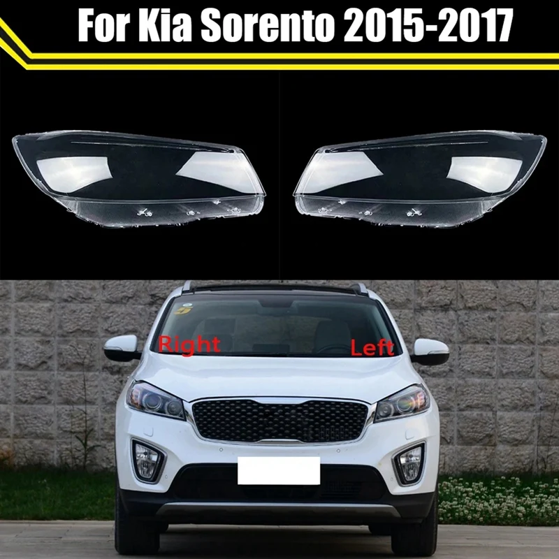

For Kia Sorento 15-18 Front Headlight Cover Transparent Lampshade Shell Glass Lens Head Light Lamp Cover Housing