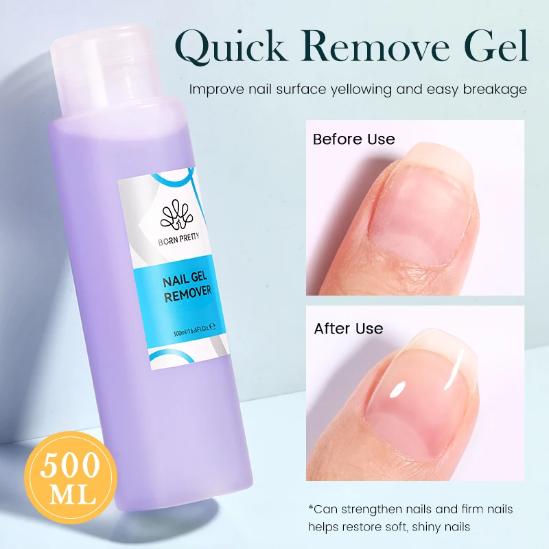 BORN PRETT 500ml Nail Gel Remover Nail Brush Cleaner Nail Polish Cleaner Care Tools Solution Liquid Manicure Nail Art Tools 2