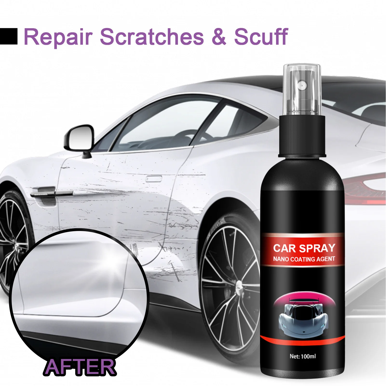  Nano Car Scratch Removal Spray, Fast Repair Scratches for Cars  250ml : Automotive