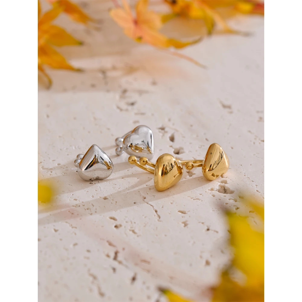 Yhpup Heart Love Ear Clip Earrings