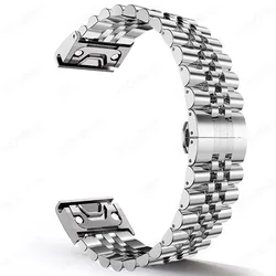 Premium 26mm Steel Watch Strap - Durable Metal Bracelet Accessories - Garmin 26mm (Silver)