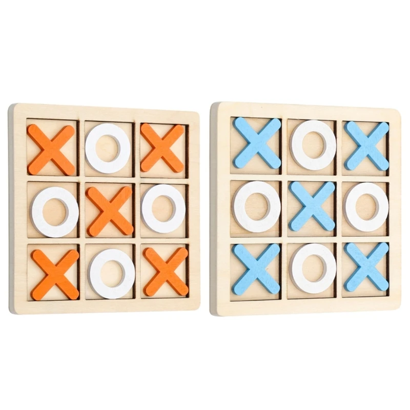 Board Game Toy Noughts And Crosses Wooden Board Puzzle