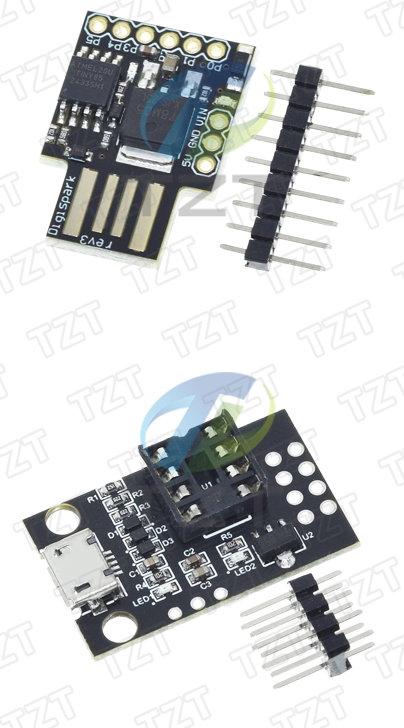 TZT 1/3PCS Digispark Kickstarter Micro Development Board ATTINY85/TINY85 Modul für Arduino IIC I2C USB – Detail 8