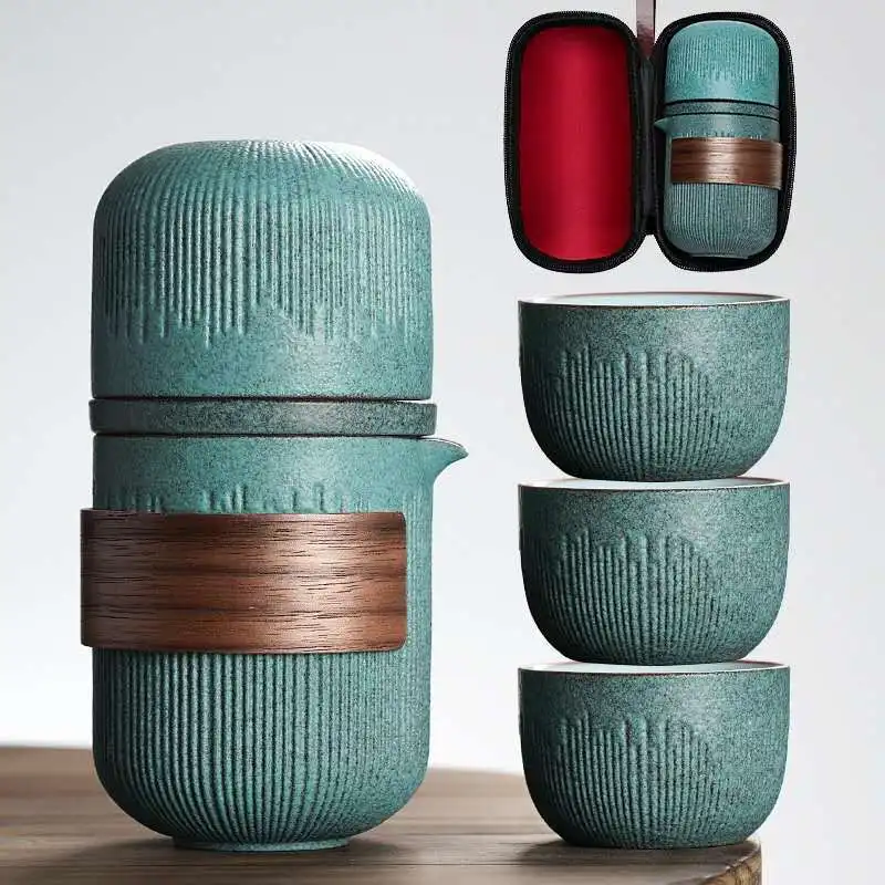 

Portable Ceramic Cup Travel Tea Set Outdoor Leisure Tea Drinking Office Leisure Chinese Kung Fu Tea Set