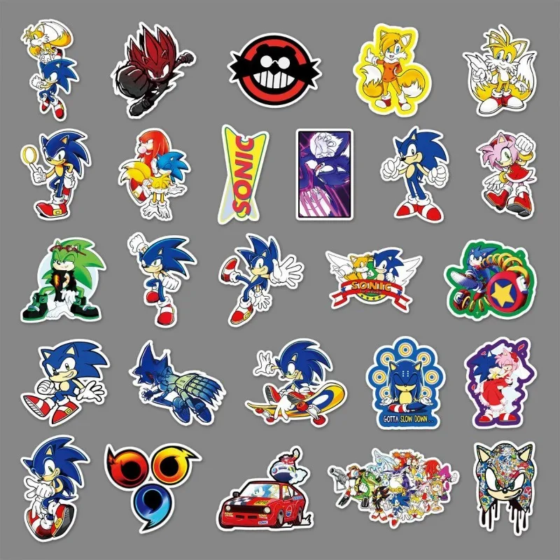 Sonic The Hedgehog Cartoon Graffiti Adesivos, Jogo Criativo, Periférico,  Mala, Decoração para Celular, Alto Valor, 51Pcs