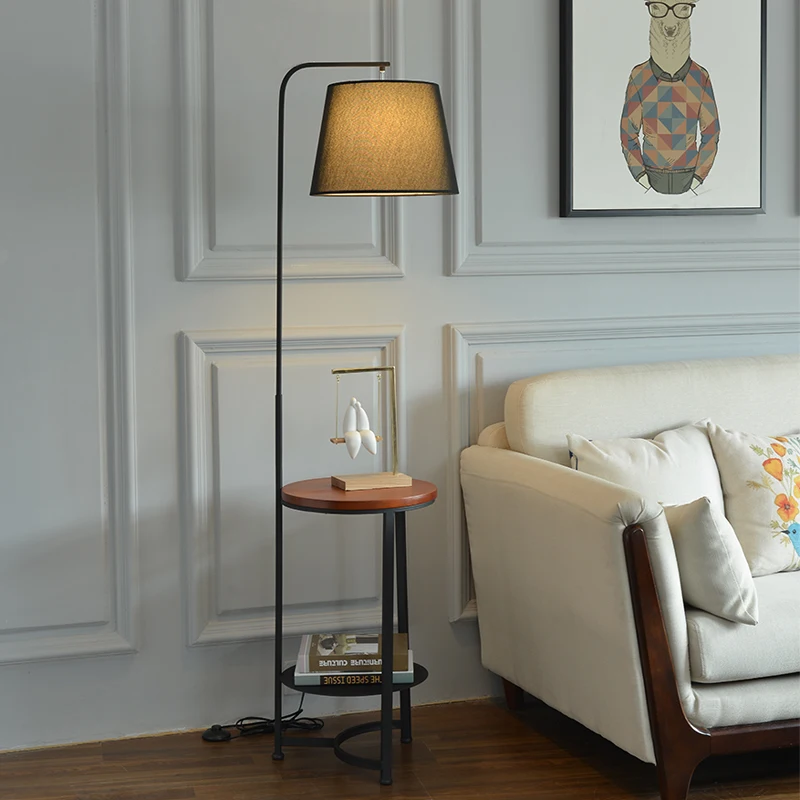 

Modern fashion sofa lamp coffee table with storage bedroom living room vertical floor lamp wireless charging/USB charging light