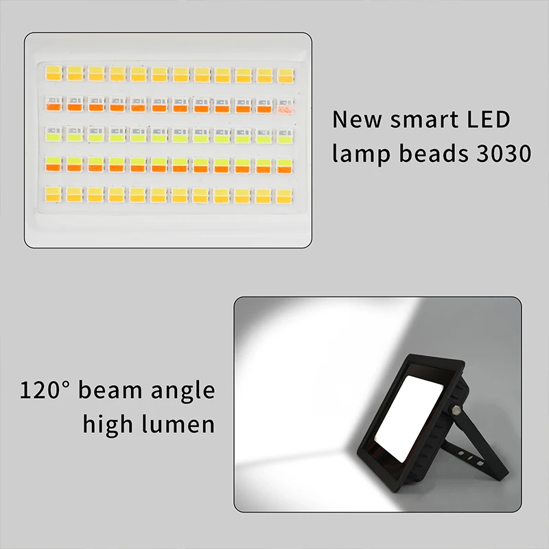LED Flood Light RGB TUYA Floodlight Smart APP Voice Control RGBCW CCT 3000-6500K 30W 50W 100W 220V AC for Garden Party Outdoor Lighting