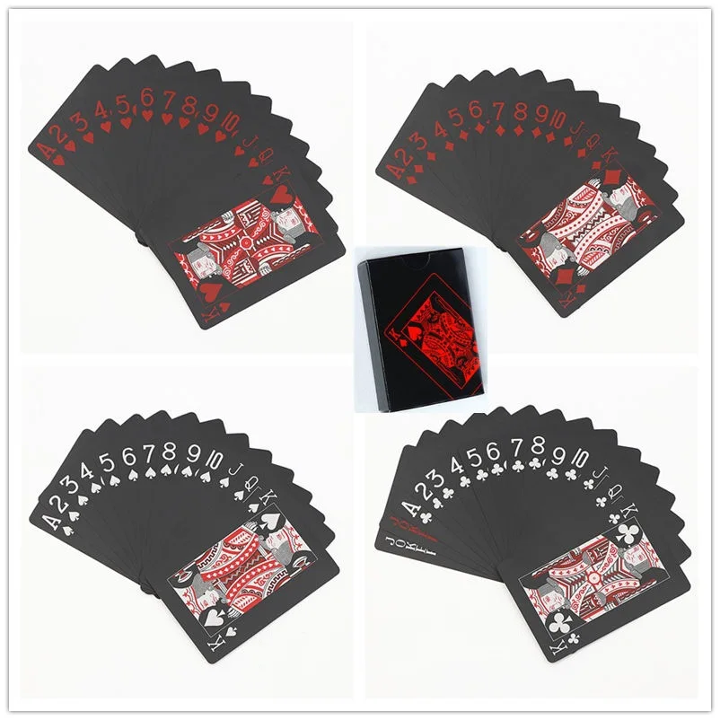 Playing Cards Plastic Playing Cards Poker Set A Set of Playing Cards(54 PCS) Waterproof PVC Playing Cards for Table Games Magic Poker Solitaire