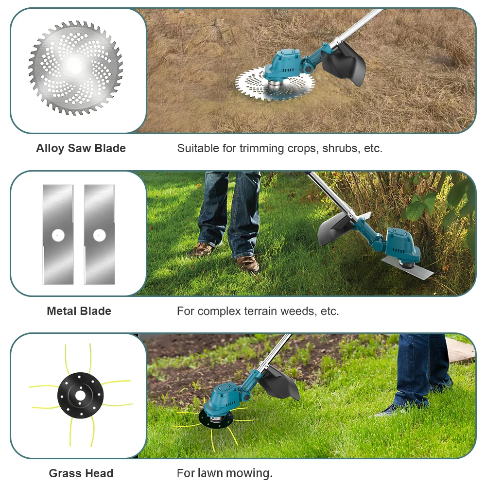 9 Inch Brushless Electric Lawn Mower Length Adjustable Cordless Rechargeable Gra
