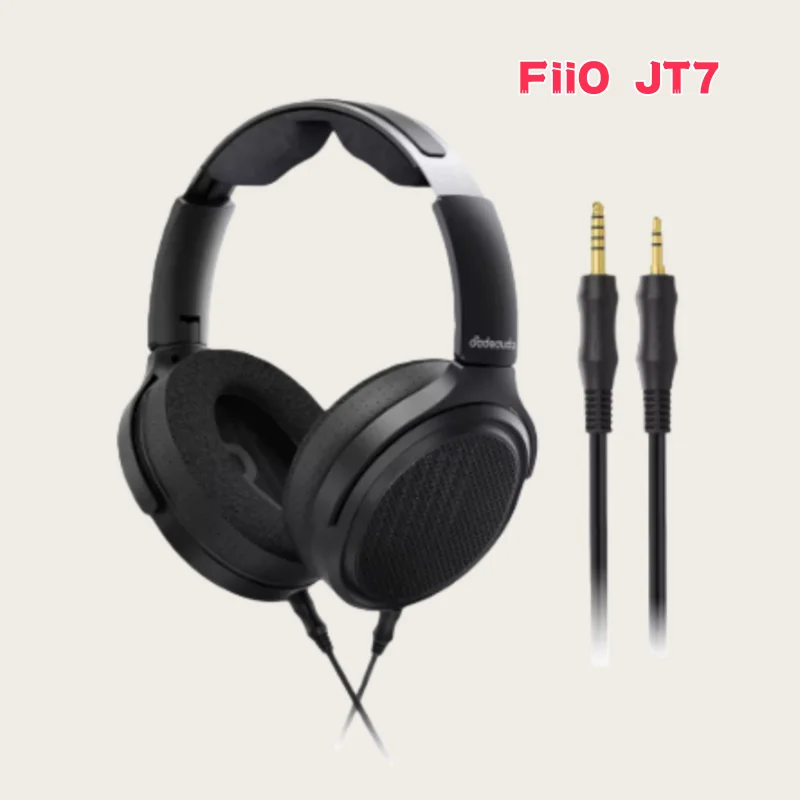 FiiO JT7 سماعة رأس مسطحة مفتوحة 95 × 86 مم 3 ميكرومتر غشاء مسطح رفيع للغاية | كابل سماعة رأس قياسي 3.5 ملم + 4.4 ملم