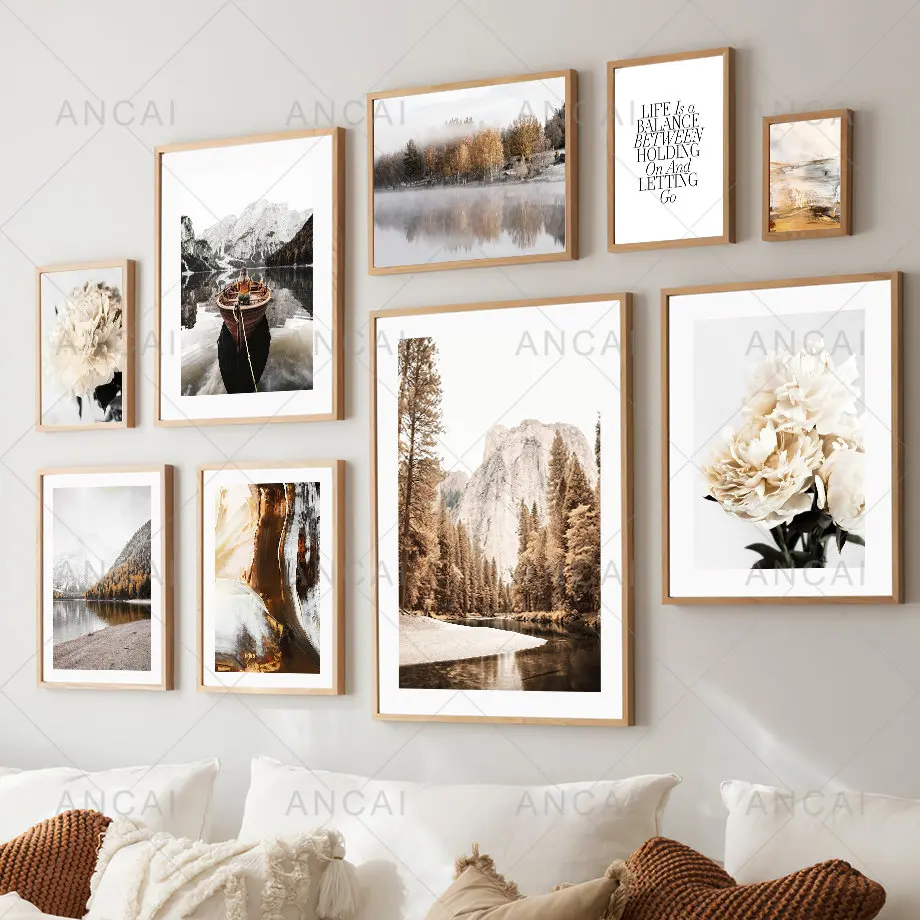 

Настенная Картина на холсте тишина озеро Гора цветение цветок в скандинавском стиле плакаты и принты картины для украшения гостиной