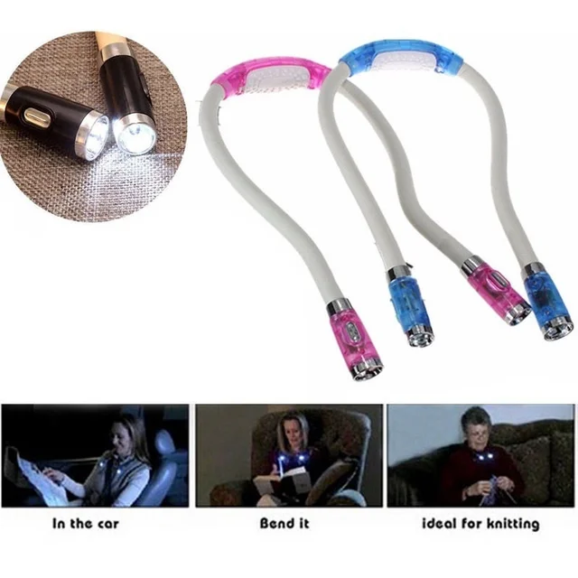 Led Hordozható Huglight Kihangosító Rugalmas Könyv Olvasás Light Lámpa Fáklya Nyak Mini Könnyű Otthon - Image 2