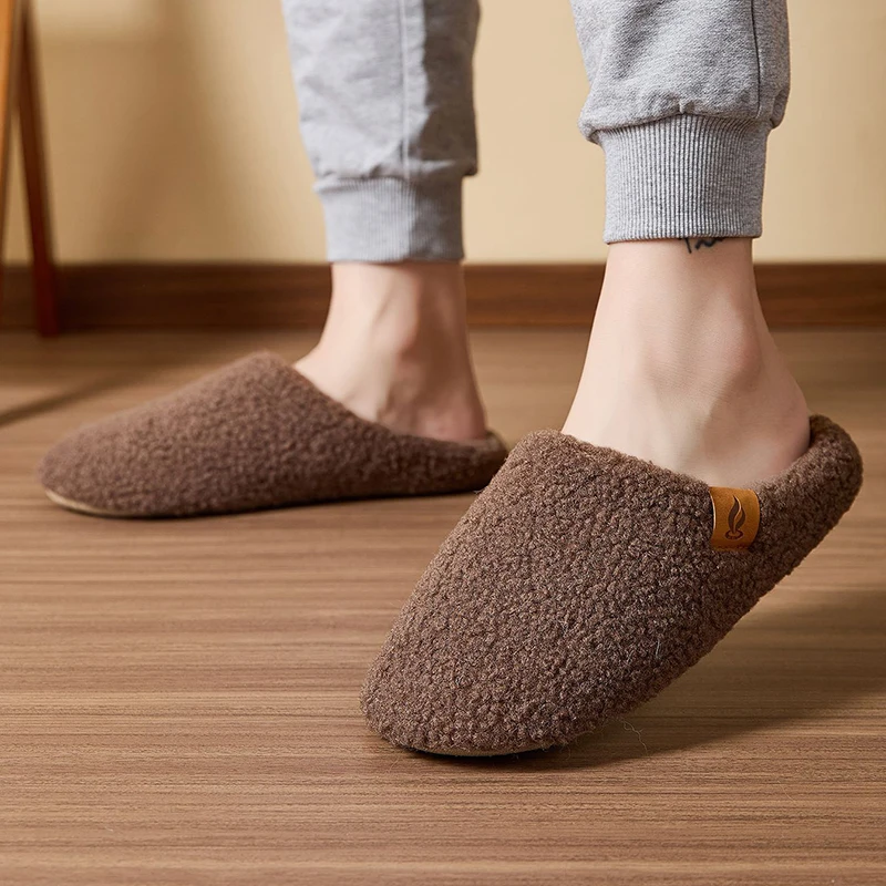 2025 Couples Home Cotton Slippers Women Lightweight Soft Sole Warm Indoor Slides Woman Comfortable Anti Slip Floor Shoes Female