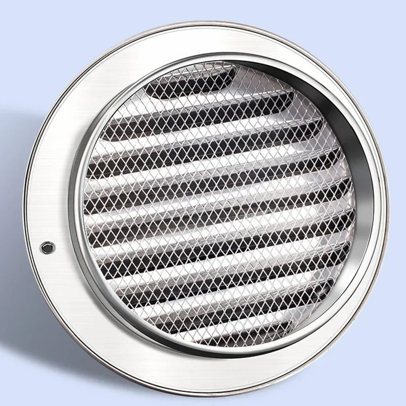 Air Vent Grille Round Ventilation Grill Screen Hood 304 Stainless Steel Exterior Wall Air Outlet Air Vent Grille Cover For Kitchen Bathroom