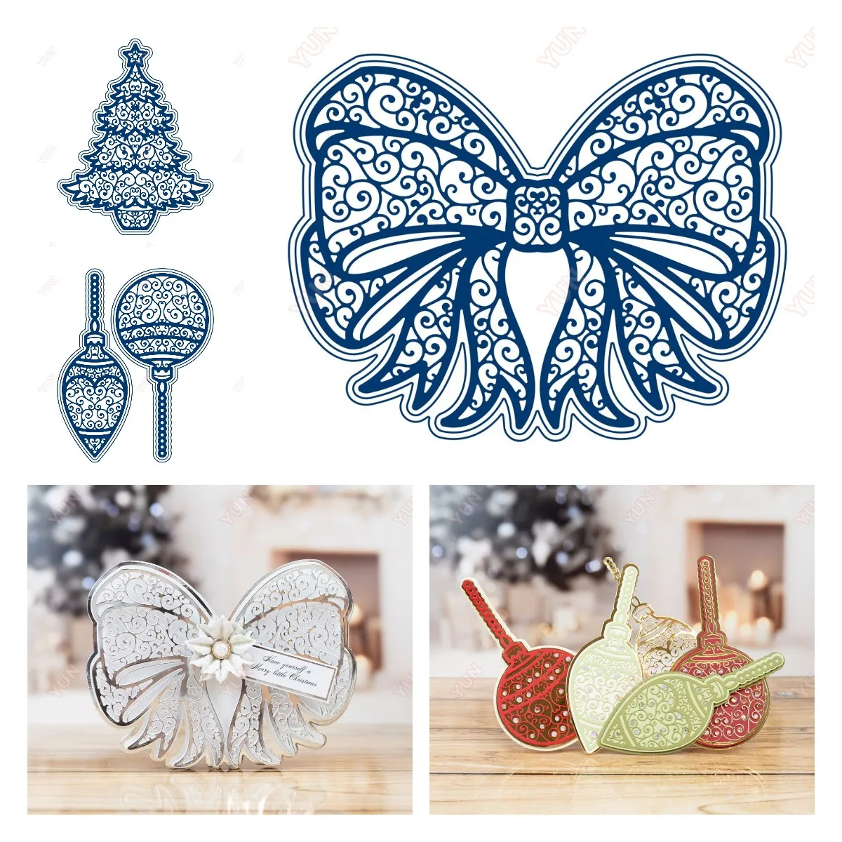 

New Christmas Trinkets Centrepiece Die Butterfly Handmade Greeting Cards Metal Cutting Dies Scrapbook Embossed Make Paper Card