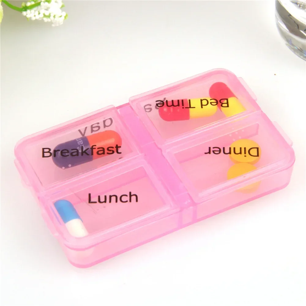 Colorful Weekly Pill Organizer with 7-Day 28-Compartment Design and Braille Labels for Secure Health Storage