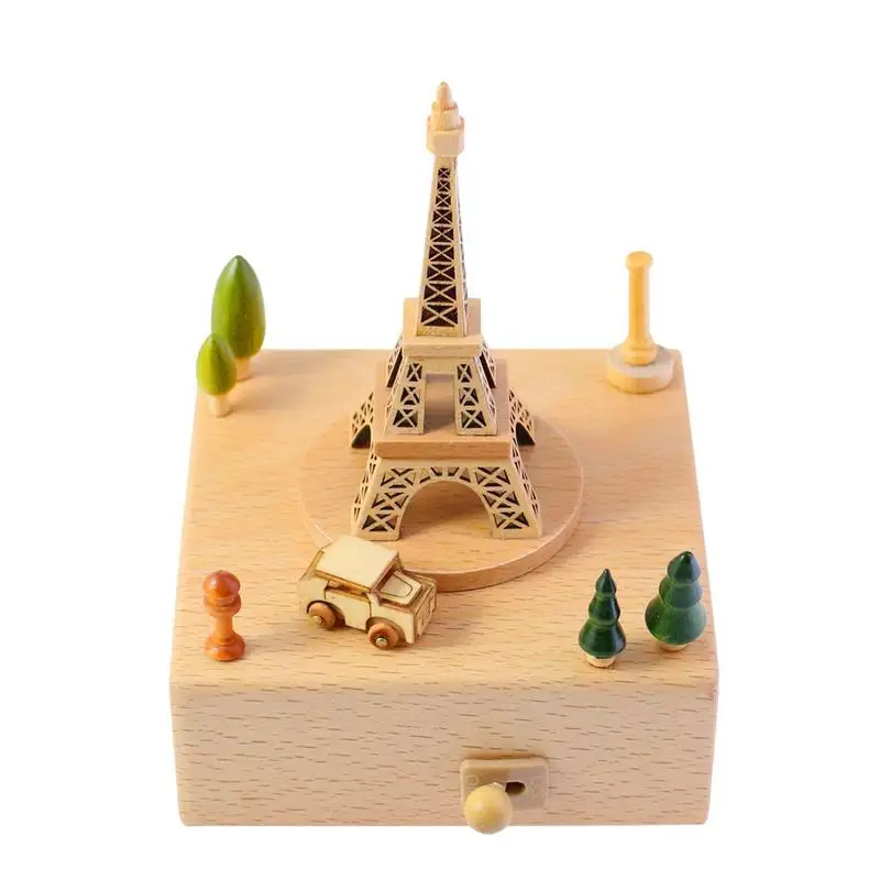 

Innovative Hand Crank Music Box Ferris Wheel Birthday Cake Shaped Wooden Box Birthday Present Christmas Gift For Kids