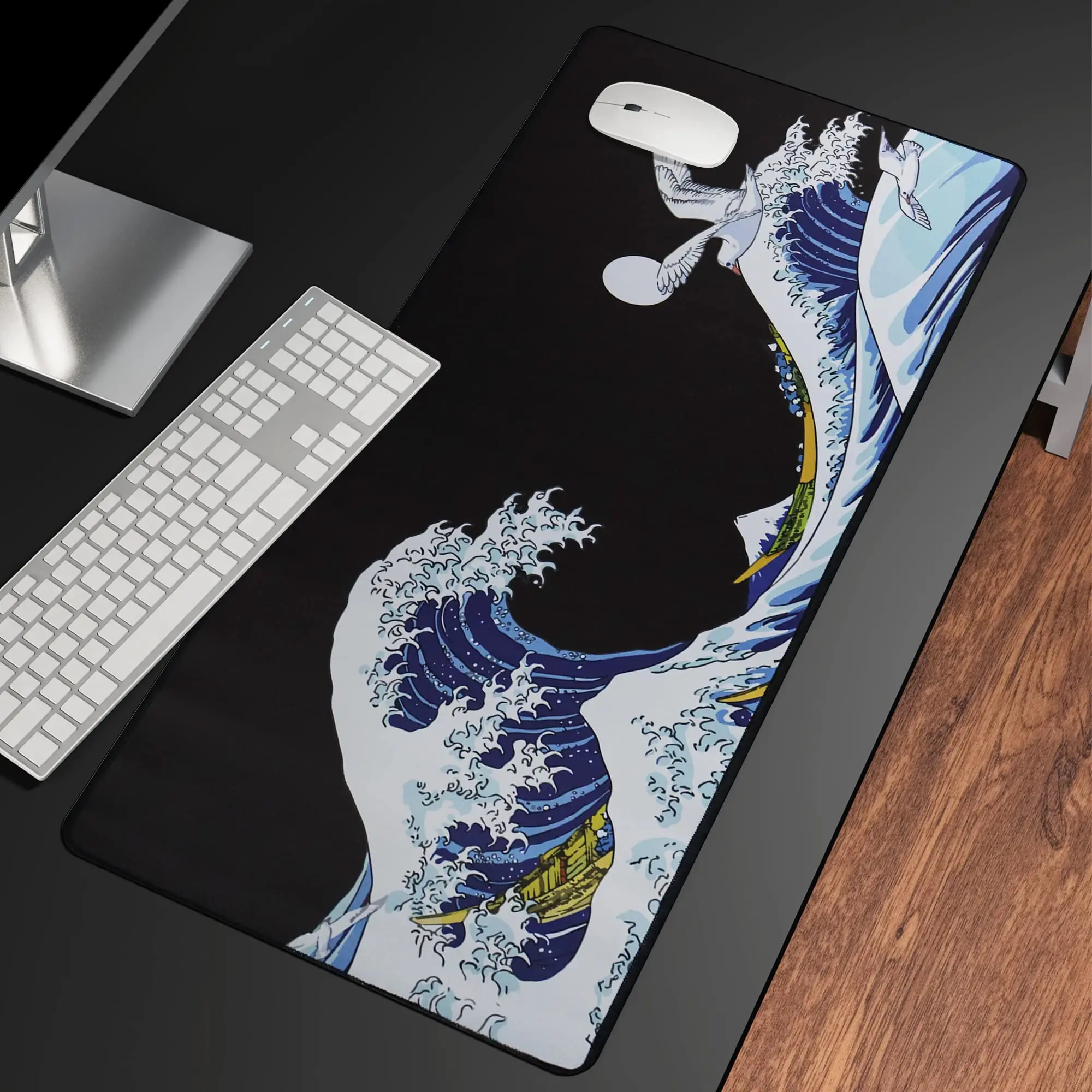 Grande Mouse Antiderrapante para Jogos Base de Borracha Resistente à Água Tapete de Teclado Grande Tapete de Mesa para Jogos e Escritório - Imagem 4